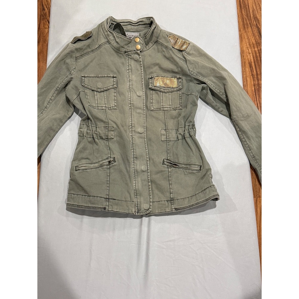 Military Women Vintage Havana Utility Jacket S Olive Green